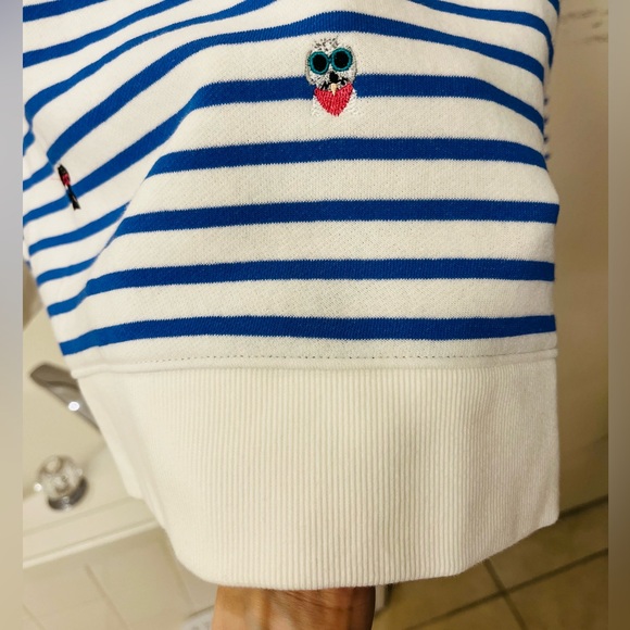 NWT Joules Rowley Embroidered Hoodie in “Blue Dogs Stripe” - Picture 14 of 16